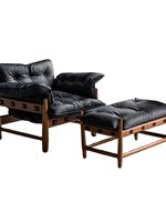 Fauteuil Mole en bois massif, reproduction rétro du milieu du siècle, construction à tenons et mortaises, coussins rembourrés, mobilier de salon