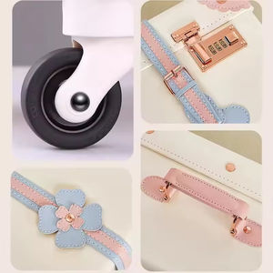 Maleta de Viaje de Cuero PU Vintage con Logotipo Personalizado 2026, Bolsa de Viaje para <span class=keywords><strong>Mujer</strong></span>, Equipaje de Mano con <span class=keywords><strong>Ruedas</strong></span> Giratorias de 13/20/24 Pulgadas - Product Image 4