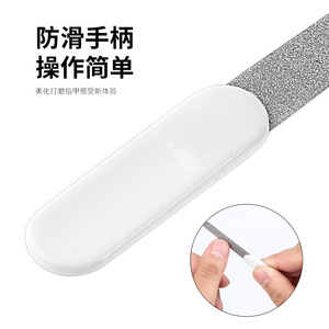 Double Sided <b>Nail</b> <b>File</b> Rectangular Stainless Steel With Non Slip Handle For Manicure And <b>Nail</b> Polishing Tool - Product Image 3