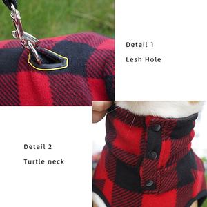 Vêtements pour animaux de compagnie en gros, vêtements d'hiver, vêtements pour chiens, accessoires pour animaux de compagnie, manteau pour <span class=keywords><strong>chien</strong></span> en <span class=keywords><strong>polaire</strong></span> à carreaux classique, mode de luxe haut de gamme pour <span class=keywords><strong>chien</strong></span> - Product Image 5