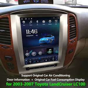 2.1" <b>Android</b> 13 Tesla Style Screen Car Radio for LEXUS LX 2005 LX470 2006 2004 GPS Multimedia Video Player Carplay Brown Frame - Product Image 4