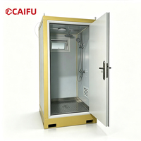 Toilettes mobiles en acier préfabriquées, écologiques, étanches, avec cabine verrouillable, chasse d'eau manuelle et lavabo