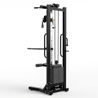 Station de musculation multifonction noire pour la maison, machine Smith, entraîneur à câbles croisés, rack d'entraînement en acier