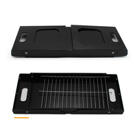 Kit de barbecue portable en fer noir pliable au charbon de bois, outils de barbecue d'extérieur, facile à assembler et à nettoyer