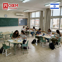 MINYI OFFSET Bureau d'étude en bois israélien, table et chaise scolaires à 2 places pour salle de classe