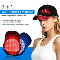 Casquette de luminothérapie rouge à prix de gros pour la croissance des cheveux, compatible avec différents styles de casquettes