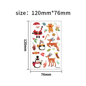 Pegatinas de Tatuajes Navideños, Dibujos Animados para Niños, Impermeables, Decoración para Fiestas Navideñas, Pegatinas para Ventanas - Product Image 2