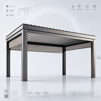 Pergola Bioclimatique Motorisée Moderne en Aluminium à Lames Orientables Automatiques pour Jardin Extérieur et Spa, Personnalisable