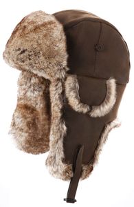 Phong cách mùa đông ushanka hat cho nam giới Thỏ lông lenin hat với Windproof tai cánh tà usr phong cách retro - Product Image 5