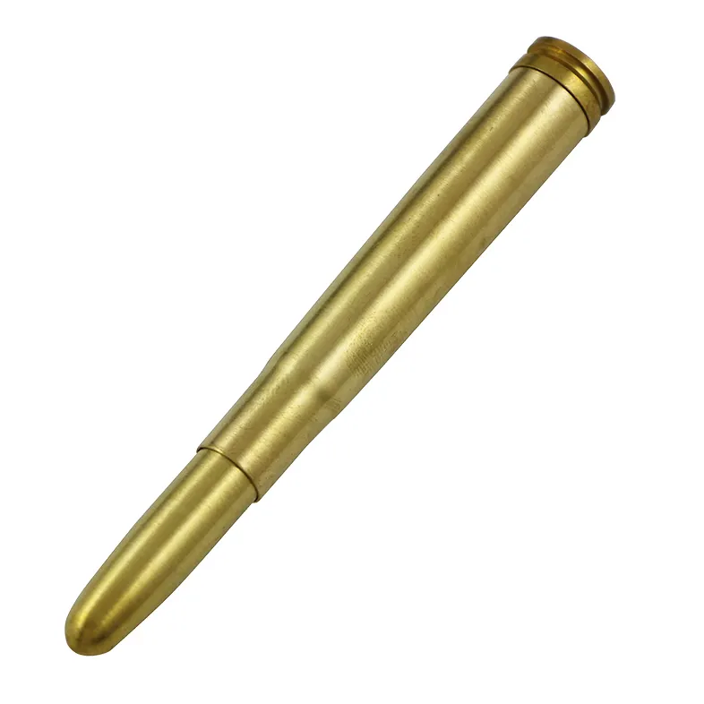 ปากกากระสุนขนาดเล็กเคลือบทองแดงย้อนยุคปากการูปทรงกระสุนทองเหลืองดิบที่ไม่สะท้อนแสงด้วยไฟฟ้า