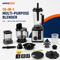 Blender 4.0L 10 en 1 multifonction, fabricant OEM ODM pour importateurs et grossistes, robot culinaire à six lames en acier inoxydable