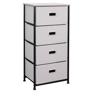 Cassettiera salvaspazio 4C in MDF rivestito (45x30x95cm) Grigio chiaro 5L 203 - Product Image 1