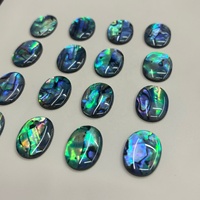 Cabochons ovales en nacre synthétique en gros, coquilles d'ormeau synthétiques, revêtement époxy, pour accessoires de bijoux DIY
