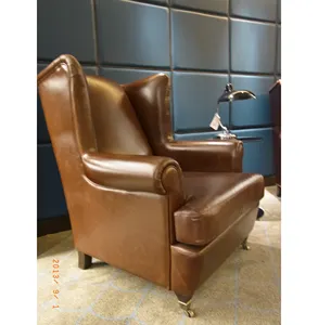 Custom Top Quality Luxury Leather Hotel Single Lounge Sofa Chair Designs