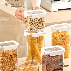 Clear Square Plastic Storage Container with White Lid Classic Design All Seasons Vietnam for Food Storage <b>Camping</b> Use - Product Image 5