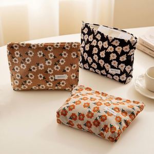 Bolsas de Cosméticos Ecológicas de Algodón con Diseño Floral Retro, Regalos Personalizados para Damas de Honor, Bolsa Organizadora de Maquillaje con Cierre para Viaje - Product Image 1
