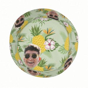 Custom Unisex Summer Bucket <b>Hat</b> with Tropical Pineapple Flower Pattern Personalized Cartoon Face Design Breathable Travel Cap - Product Image 4