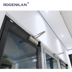 Rogenilan, resistente a la intemperie, <span class=keywords><strong>KFC</strong></span>, puerta de vidrio con resorte, tienda de aluminio, puertas de entrada principales delanteras para negocios - Product Image 3