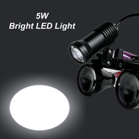 2.5X3.5X Dental Loupes with 5W LED Headlight Medical Surgical Binocular Magnifier Glasses Class II Device for Implant Root Canal