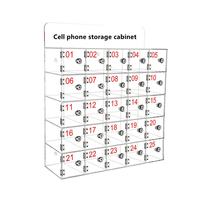Armoire de rangement de téléphone portable en acrylique transparent boîte de casier de téléphone portable murale avec serrure de porte pour salle de classe école bureau