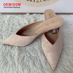 Mules de Tacón Fino con Punta Cerrada Estilo <span class=keywords><strong>Chino</strong></span>, Ligeros y Suaves, de Moda, para Mujer, OEM Personalizados - Product Image 4