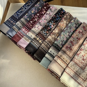 2025最新デザイン日本コットンVoile Hijab114 Bawalファッショナブルな花の葉エスニックBandanaデジタルプリントBawal Hijabs - Product Image 5