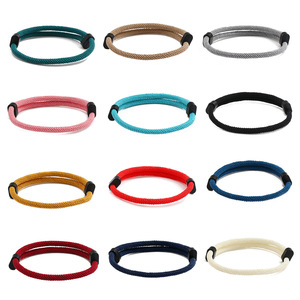 DIY Double Slip Snap Réglable Corde Tressée Bracelets Hommes Femmes Extérieur <span class=keywords><strong>Bateau</strong></span> Ancre Bracelets Couple Bijoux Anniversaire Cadeaux - Product Image 2