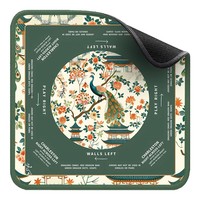 Tapis de Mahjong pliable transfrontalier Peacock, antidérapant, silencieux, avec bords surjetés, lavable, en caoutchouc, pour jeux de société multijoueurs et poker