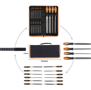 Bộ dũa kim loại công nghiệp Lanceforce High Spec 17 món, thép cacbon T12, kích thước nhỏ và lớn, kiểu Mỹ - Product Image 2