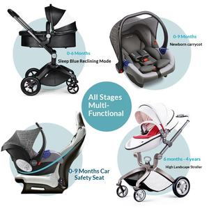 รถเข็นเด็ก <span class=keywords><strong>Hotmom</strong></span> รุ่น High Landscape โครงสร้างอลูมิเนียมอัลลอยด์ น้ำหนักเบา สามารถนั่งและนอนได้ พับเก็บได้ ระบบกันสะเทือนสองทาง ล้อสี่ล้อ รุ่น F22 - Product Image 3