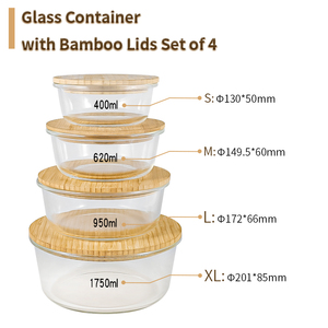 มัลติฟังก์ชั่ไม้ไผ่ภาชนะเก็บอาหารขายส่ง housewares Bento กล่องแก้ว Made in China - Product Image 5