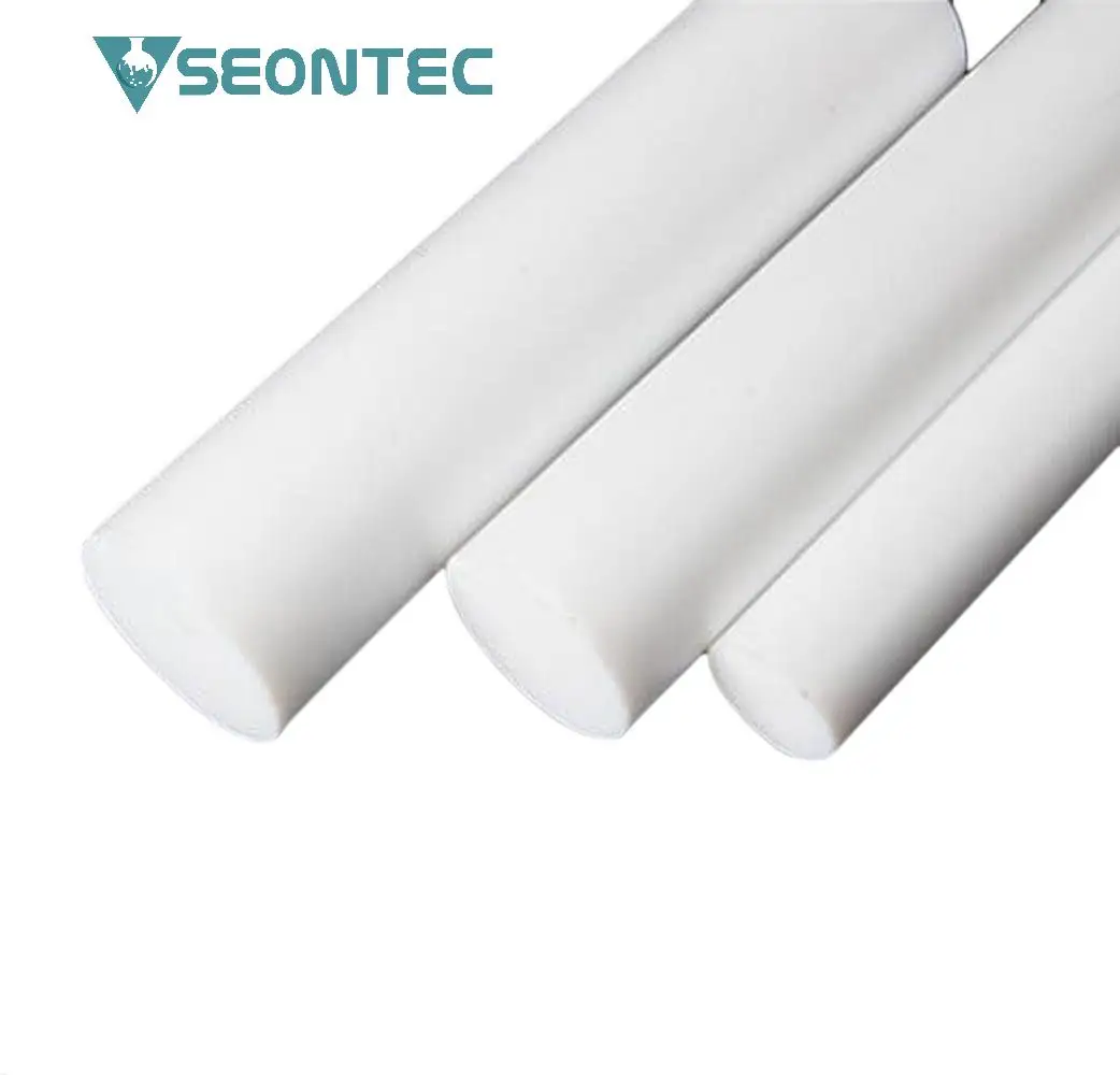 ייצור אספקת בתולה משלוח מדגם PTFE מוט הנדסת פלסטיק לבן צבע בר PTFE מוט