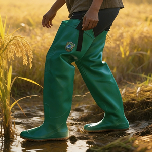 Fabricant de bottes en PVC avec logo personnalisé, bottes de terrain pour la pêche, le jardin, l'agriculture, les agriculteurs, bottes de rizière pour hommes et femmes, vêtements de travail - Product Image 1