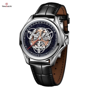 Fabbrica su misura 42MM Miyota <span class=keywords><strong>orologi</strong></span> in pelle da uomo <span class=keywords><strong>rotore</strong></span> stella ruota luminoso creativo completamente automatico orologio meccanico - Product Image 2