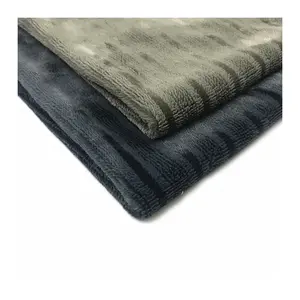 KINGCASON Professional Factory 100% poly Fabric 250gsm 1.6m AB Yarn Stripe Stock Lot Flannel Flees Fabrics For Blanket