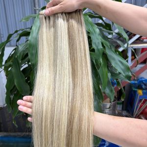 Extensiones de Cabello Vietnamita Natural Ombre - Mezcla Sintética Personalizada, Cabello Virgen Crudo Liso y Sedoso - Product Image 6