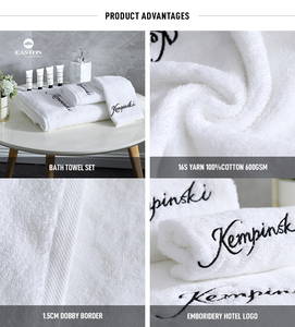 Set di <span class=keywords><strong>Asciugamani</strong></span> per <span class=keywords><strong>Hotel</strong></span> 5 Stelle, 100% Cotone, Bianchi, per Viso, Mani e Bagno, Personalizzabili con Logo, <span class=keywords><strong>Forniture</strong></span> per <span class=keywords><strong>Hotel</strong></span> - Product Image 4