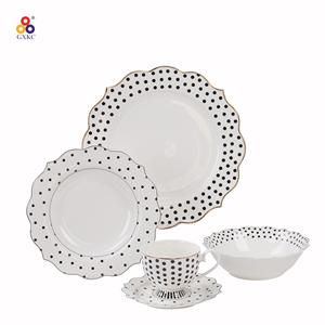 Juego de <span class=keywords><strong>Vajilla</strong></span> de Porcelana Blanca <span class=keywords><strong>Royal</strong></span> <span class=keywords><strong>Albert</strong></span> GXKC de 20/30 Piezas con Forma Floral y Lunares para el Hogar y Fiestas de Boda - Product Image 4