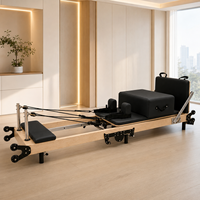 Camas Reformer Pilates Plegable de Madera de Arce con Patas Extensibles para Estudio y Casa Ahorra Espacio