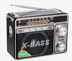 Nieuwe Goede Prijs Speaker Led Light Zonnepaneel Retro Emergency Solar Oplaadbare Radio