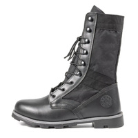 Bottes de jungle Armystrong en cuir de vache noir et beige sable de 9 pouces pour hommes, pour le Ghana