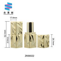 NOUVEAU luxe élégant cristal carré mignon rouge à lèvres conteneur petite taille testeur métallique privé mini rouge à lèvres tubes