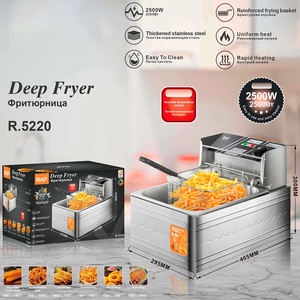 <span class=keywords><strong>Friteuse</strong></span> électrique en acier inoxydable de 5,5 L avec panier <span class=keywords><strong>amovible</strong></span>, minuterie 2500 W, pour poulet frit, frites, chips - Product Image 3