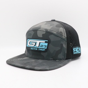 Casquette de baseball sportive de haute qualité à 6 panneaux, motif camouflage, lettres découpées au laser, perforée, imperméable, unisexe, toutes saisons - Product Image 1