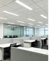 Lampu LED 2FT 4FT 8FT Daya & CCT Dapat Dipilih 120-277Vac 0-10V Dapat Diredupkan 125lm/W Penutup PS Buram Aluminium