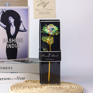 24K mạ vàng hồng lá nhân tạo Rose Flower với hộp quà tặng là món quà tốt nhất cho Giáng sinh Tạ Ơn đám cưới - Product Image 2