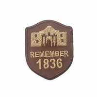 Badges brodés personnalisés en forme de bouclier et écussons brodés avec support adhésif, style culturel américain