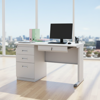 Bureau contemporain en bois et métal durable, écologique, avec rangement, taille personnalisable, garantie 5-10 ans, pour usage scolaire et hospitalier