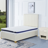 Cama King Size de Tela con Diseño Moderno, Minimalista y de Lujo, con Almacenamiento y Diseño Ecológico para Recámara Principal, Hotel o Uso Doméstico