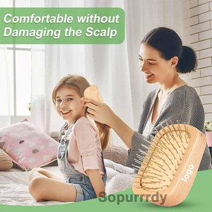 Custom Logo Wooden Handle <b>Hair</b> <b>Comb</b> Portable Massage <b>Comb</b> Steel Pin Mini Hairdressing Tool for Smooth <b>Hair</b> Straightener <b>Comb</b> - Product Image 5